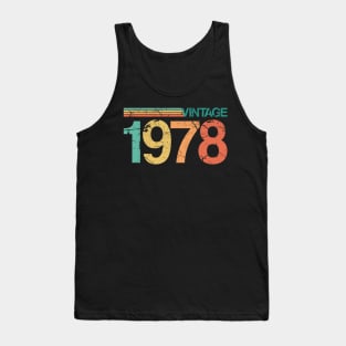 Vintage 1978 - 45th Birthday Gift - Nostalgic Birth Year Typography Tank Top
